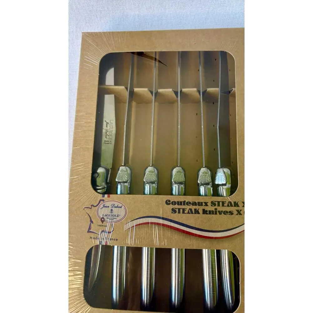 French Modern Laguiole  Stainless Steel  Steak Knives Set  6z